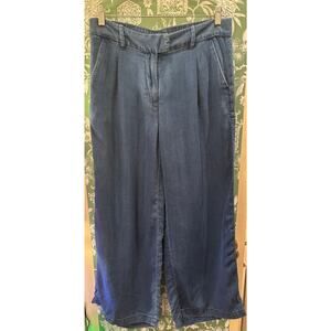 AE American Eagle Baggy Wide Leg Trouser Lightweight Lyocell Sz 6 Short